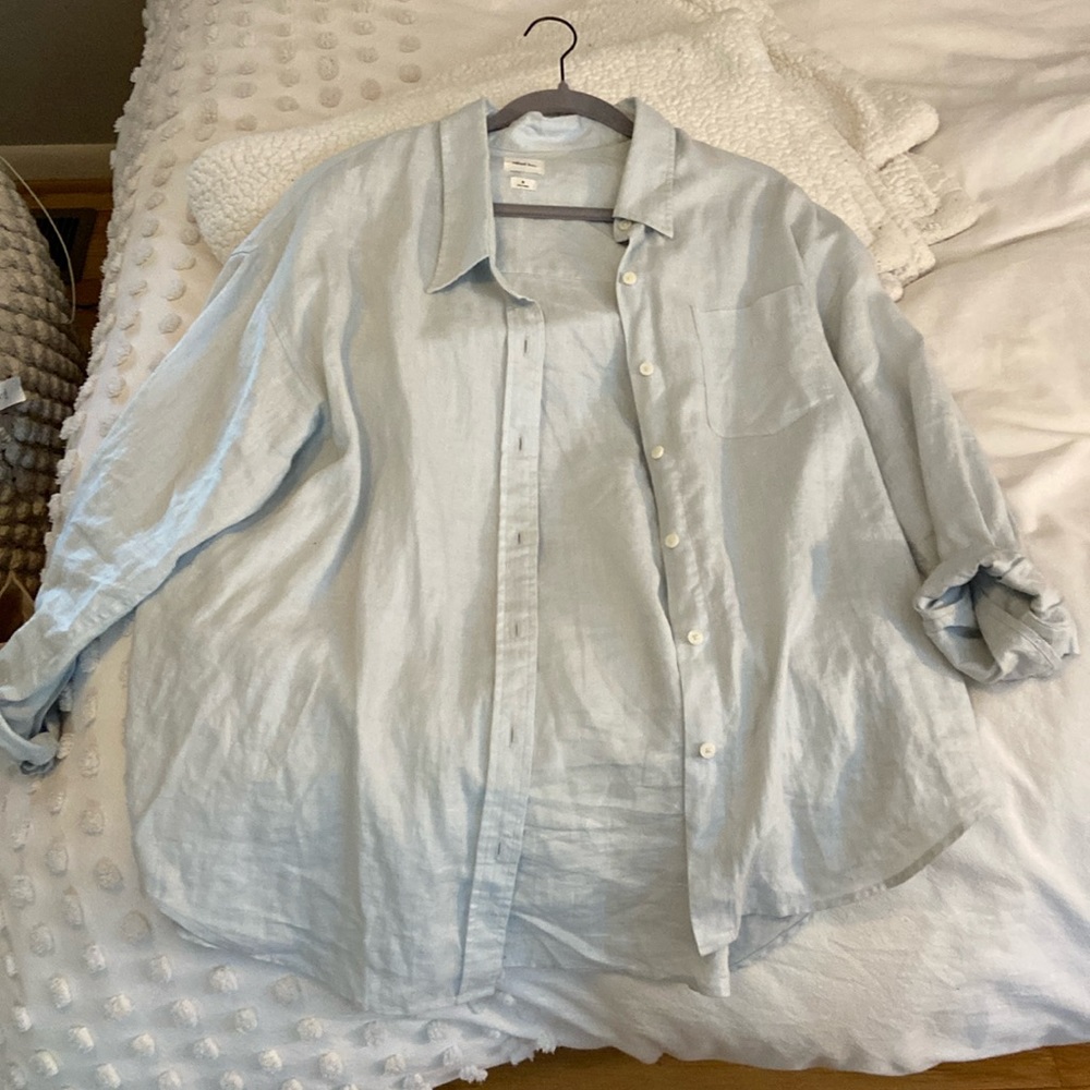 Oversized Aritzia Linen Button Down